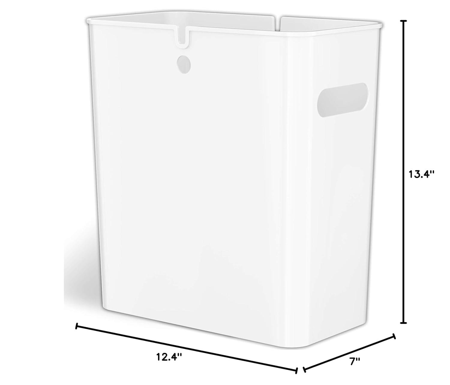 iTouchless SlimGiant Wastebasket 4.2 Gallon White