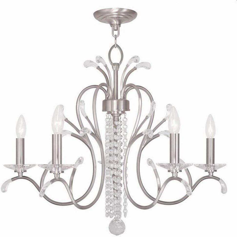 Livex Lighting 51005-91 Serafina 5-Light Chandelier, Brushed Nickel, 22