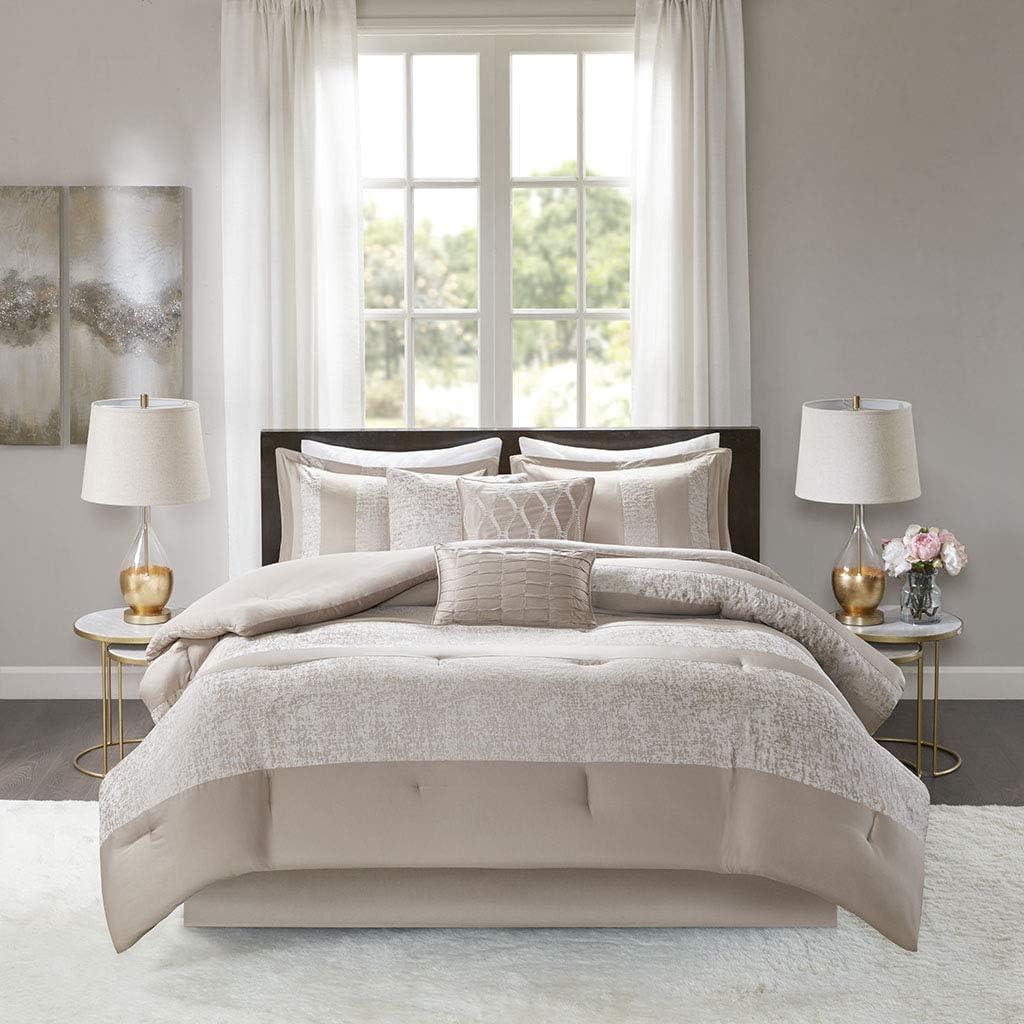 Ava 7 Piece Chenille Jacquard Comforter Set