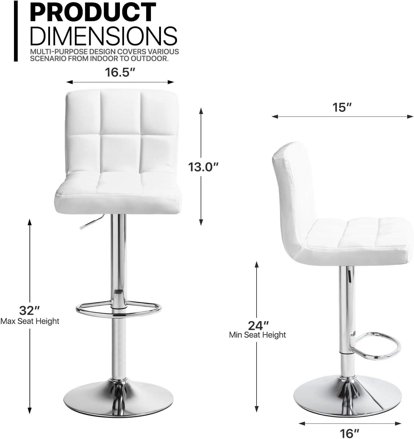 Bar Stools 1 Set Of 2, Counter Height Bar Stools, Square Cushion Bar Stools With Back, Footstool, Cafe, 2 Pieces