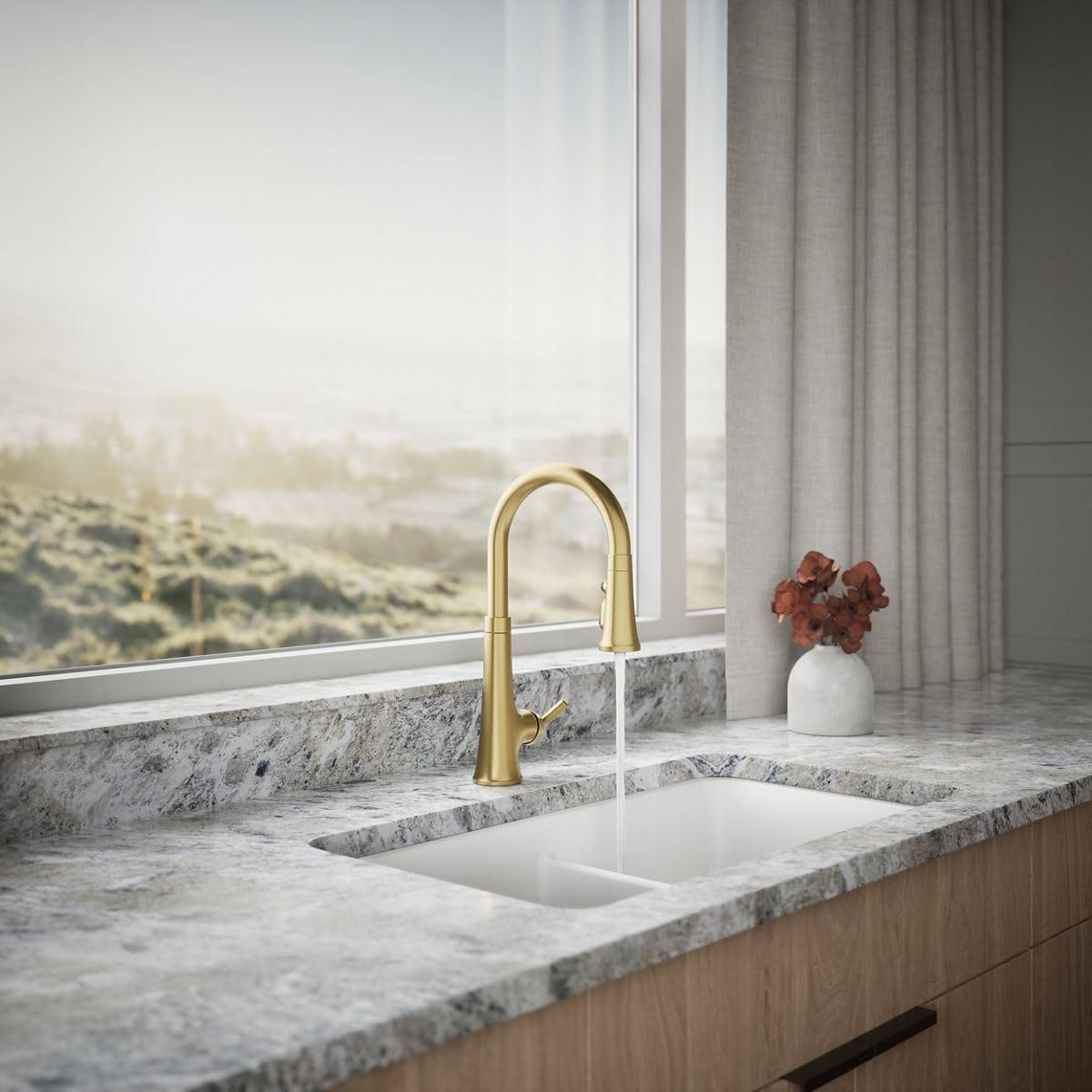 Tone Touchless Pull-Down Kitchen Sink Faucet with Three-Function Sprayhead