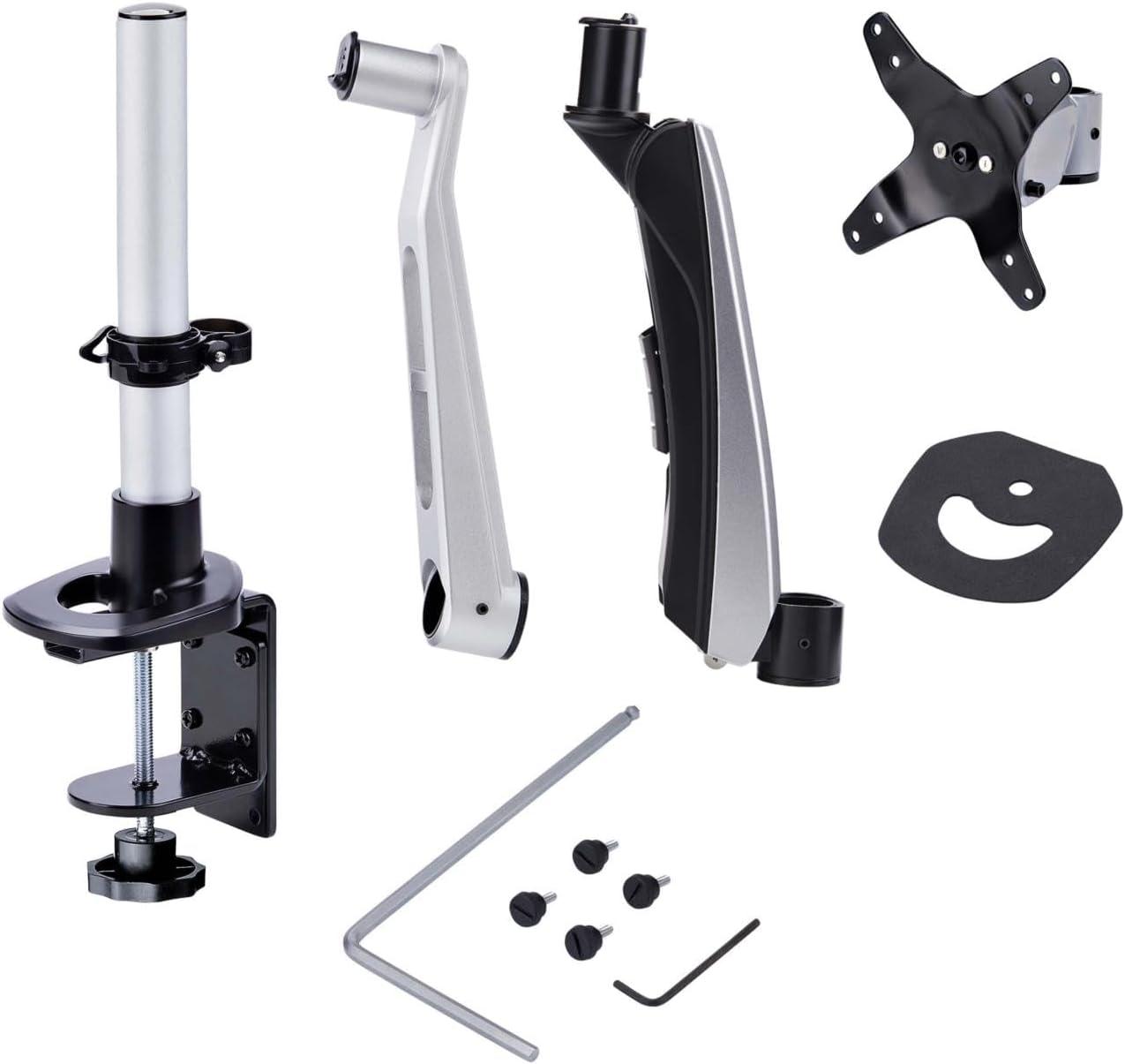 Black and Silver Adjustable Full-Motion Desk Mount for 30" Screens