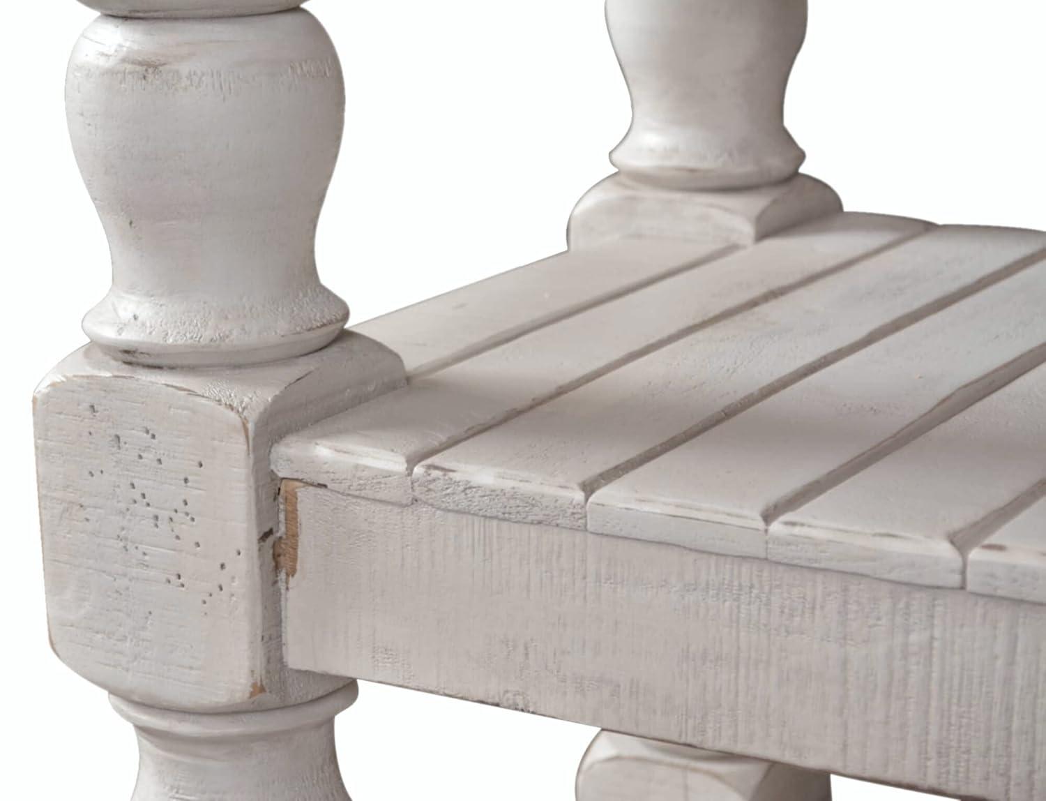 Sunset Trading Stowe Barn Door Console - Media Cabinet - TV Stand - Rustic White and Brown Solid Wood