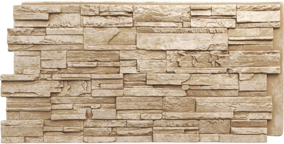 Cascade Stacked Faux Stone 24.75" x 48.625" Wall Paneling