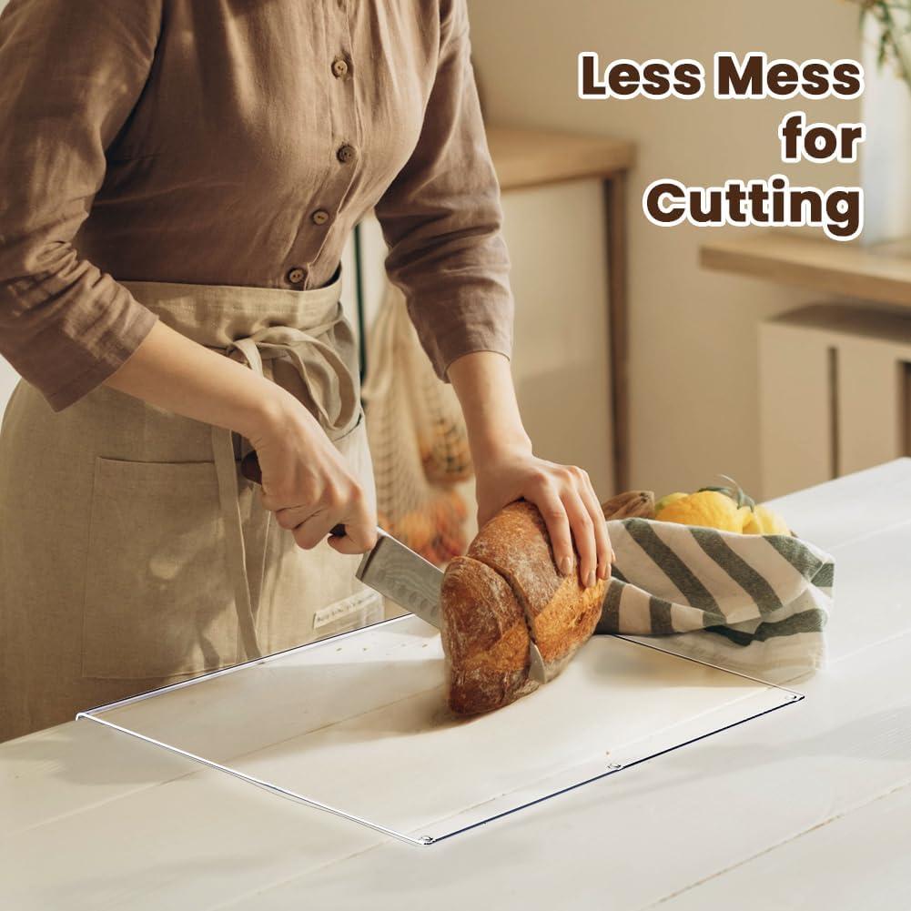 Clear Acrylic Rectangular Non-Slip Cutting Board with Counter Lip
