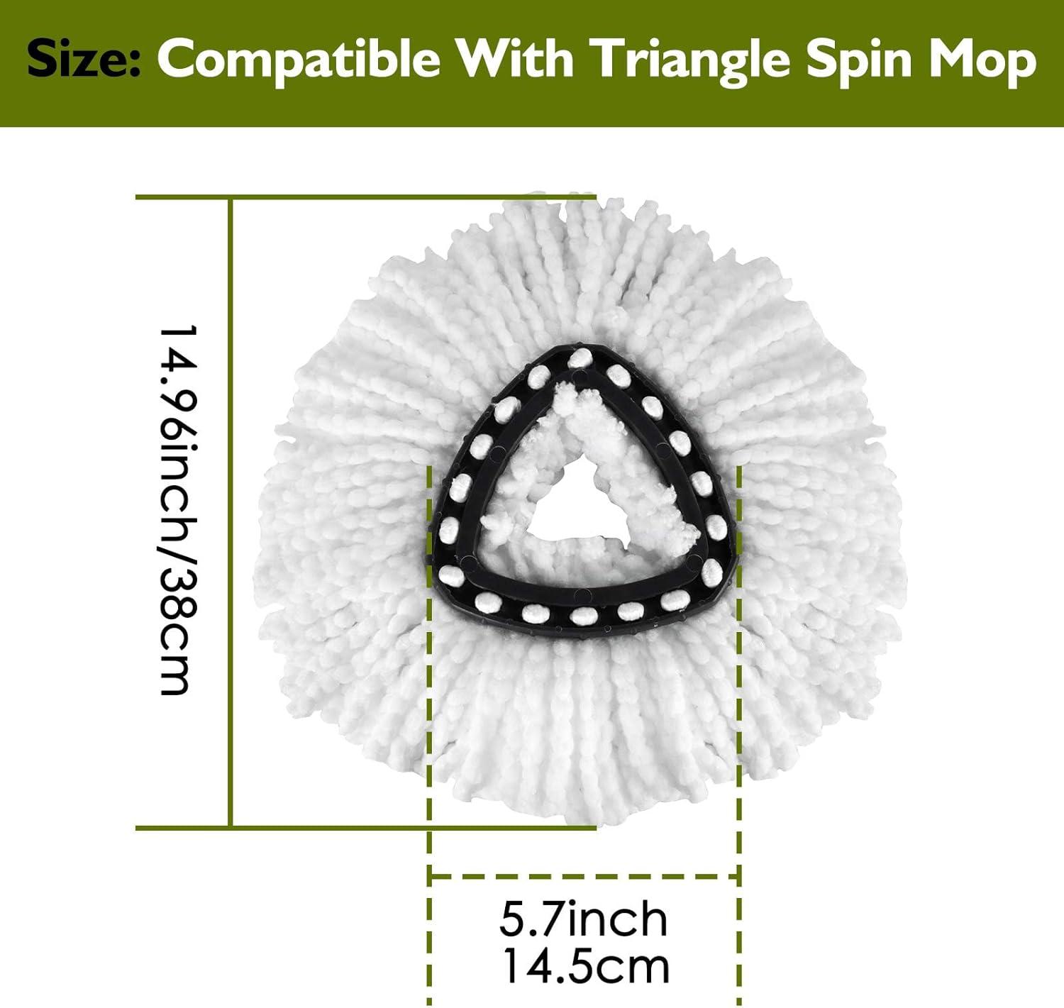 6 Pack White Microfiber Spin Mop Refill Heads