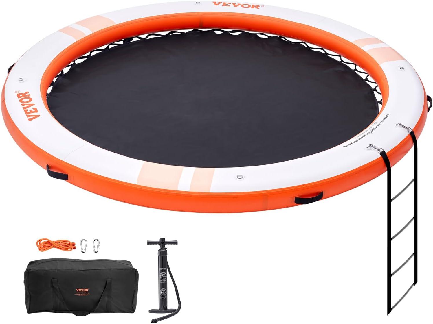 Stellweilan Tessberg 15x6.5FT Inflatable Dock Platform with 4*6FT Trampoline Mesh Pool, Floating Platform Water Mat