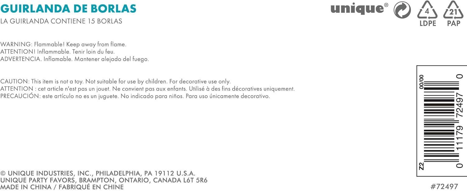 Foil Tassel Garland, 9ft, Iridescent, 1ct