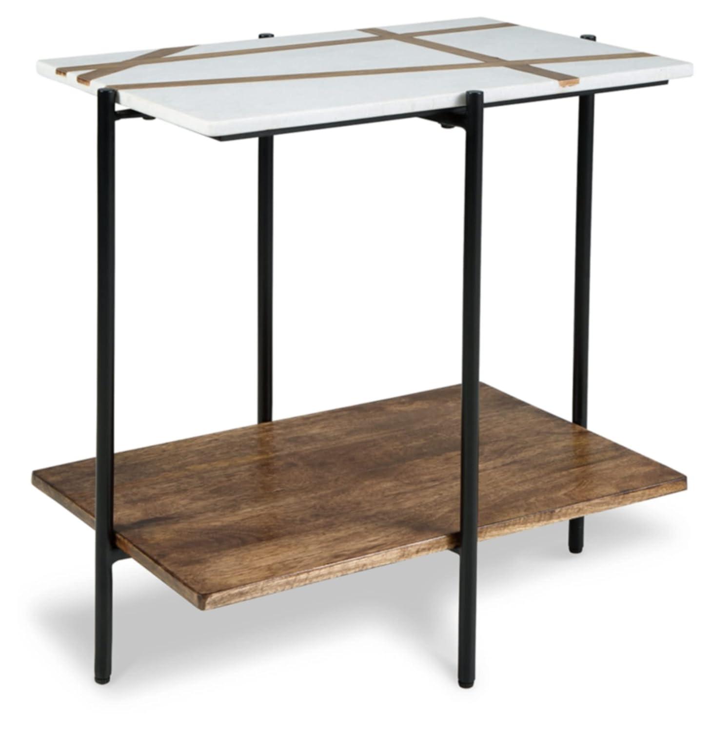 17 Stories Lajoy Marble Top End Table