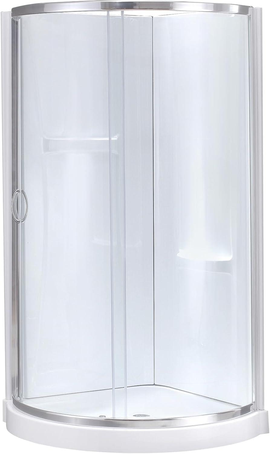 OVE Decors Breeze 33 in. Round Shower Kit w/ Clear, Base, Wall