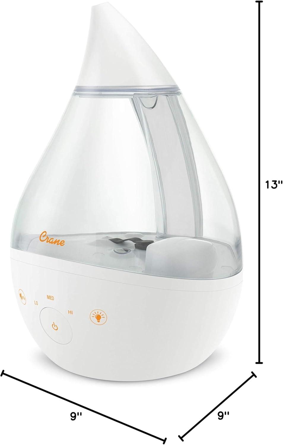 Crane USA Drop 2.0 , 4-in-1 Cool-Mist Humidifier with Aroma Tray & Sound Machine
