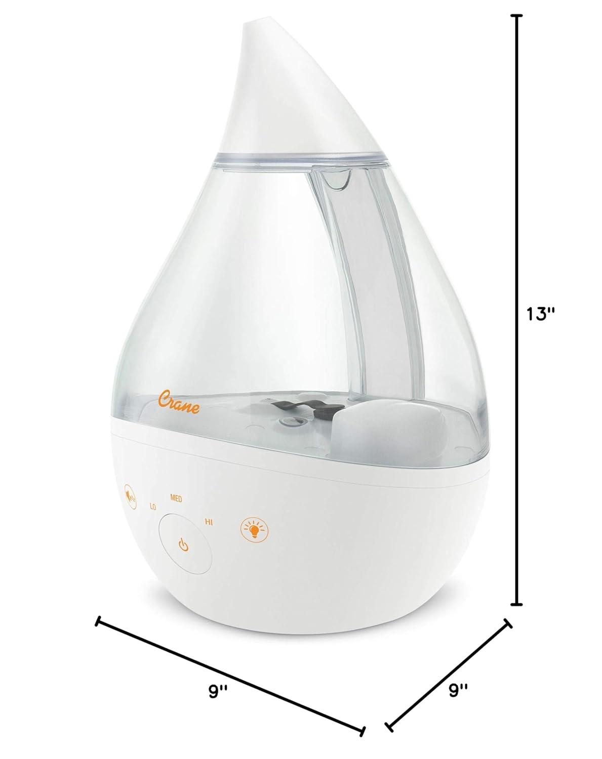 Crane USA Drop 2.0 , 4-in-1 Cool-Mist Humidifier with Aroma Tray & Sound Machine