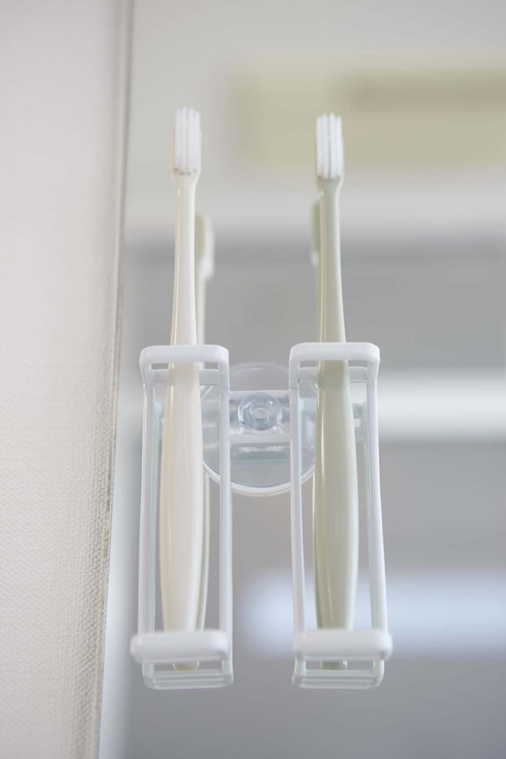 Yamazaki Home Tower Yamazaki Home Toothbrush Holder, Suction Cup Organizer For Bath, Steel, Water Resistant