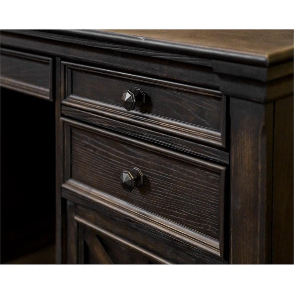 Kingston Traditional Wood Office Desk Dark Brown - Martin Furniture