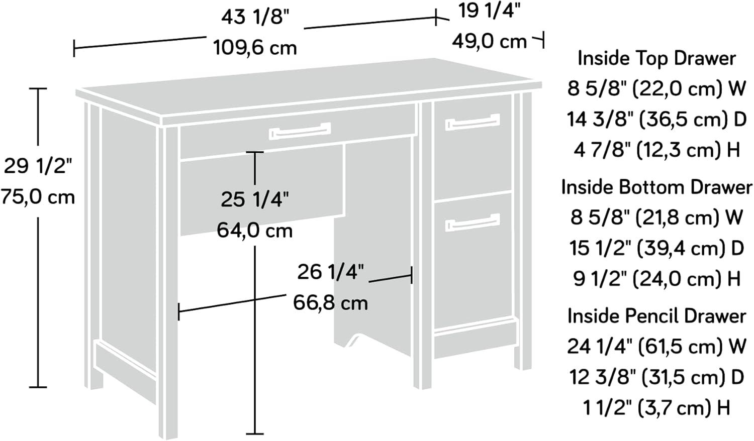 Cannery Bridge Desk Lintel Oak - Sauder