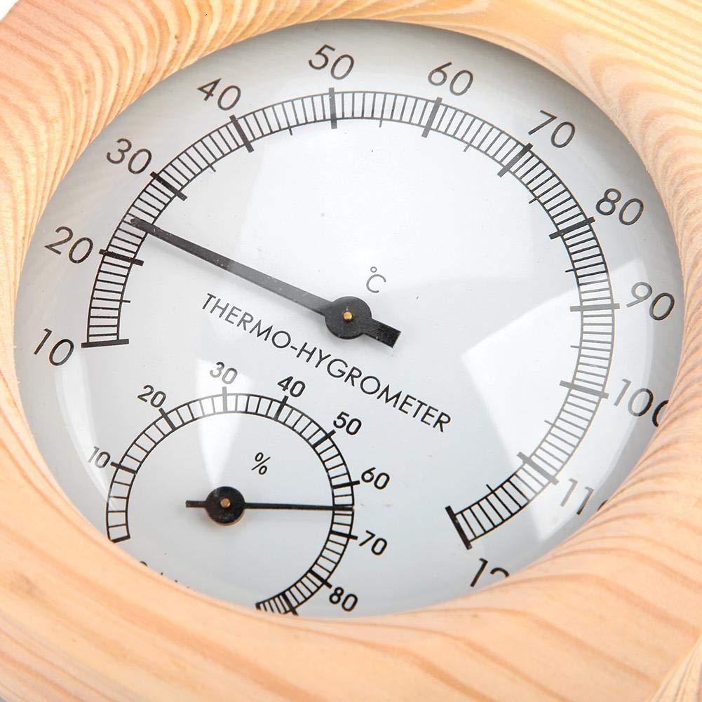 Sauna Room Wooden Thermometer Digital Thermometer Hygrometer Humidity Gauge for Steam Room Indoor Temperature Meter