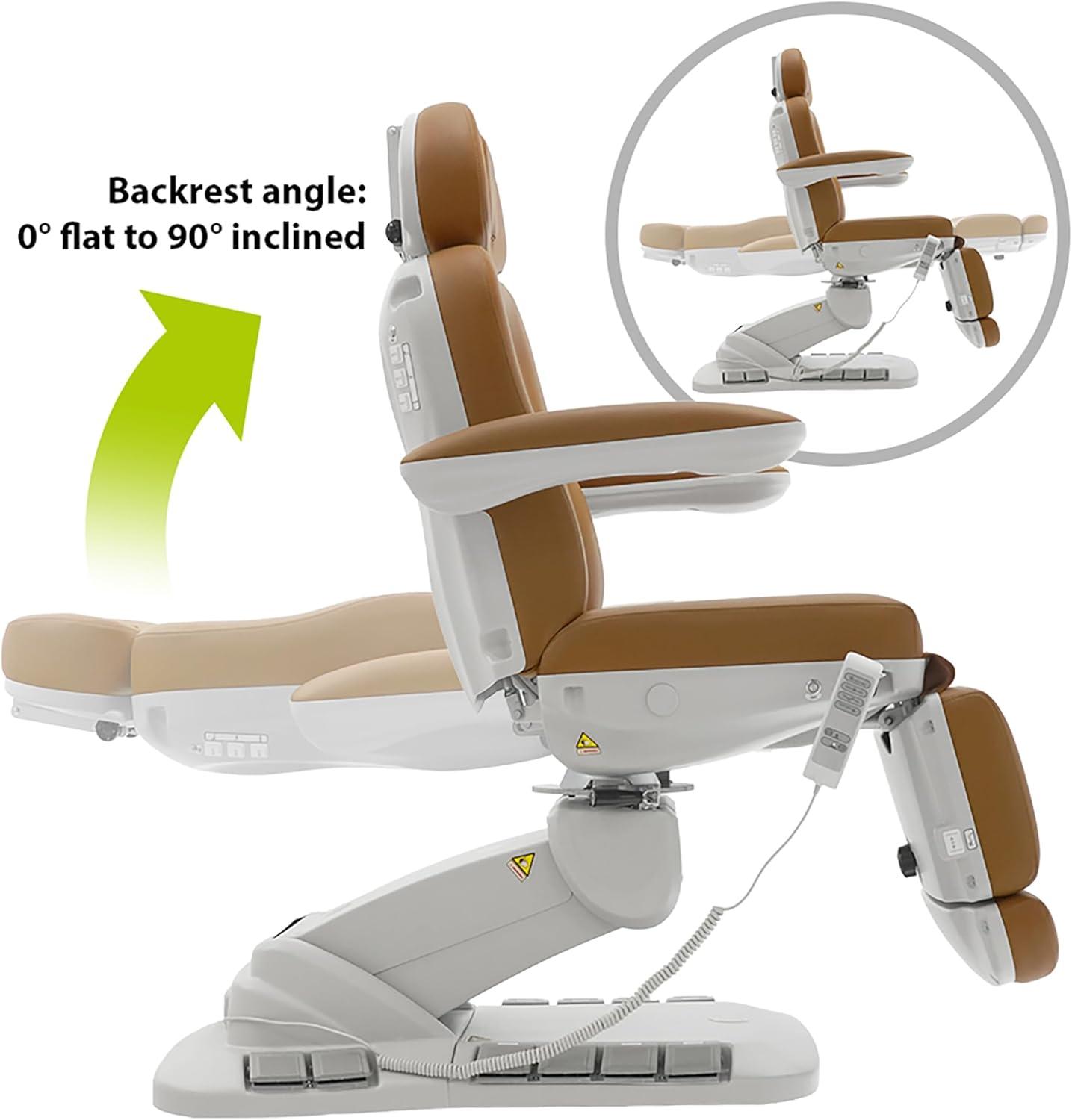 SKINACT Palma Electric Medical Spa Treatment Chair/Table (Camel Orange)