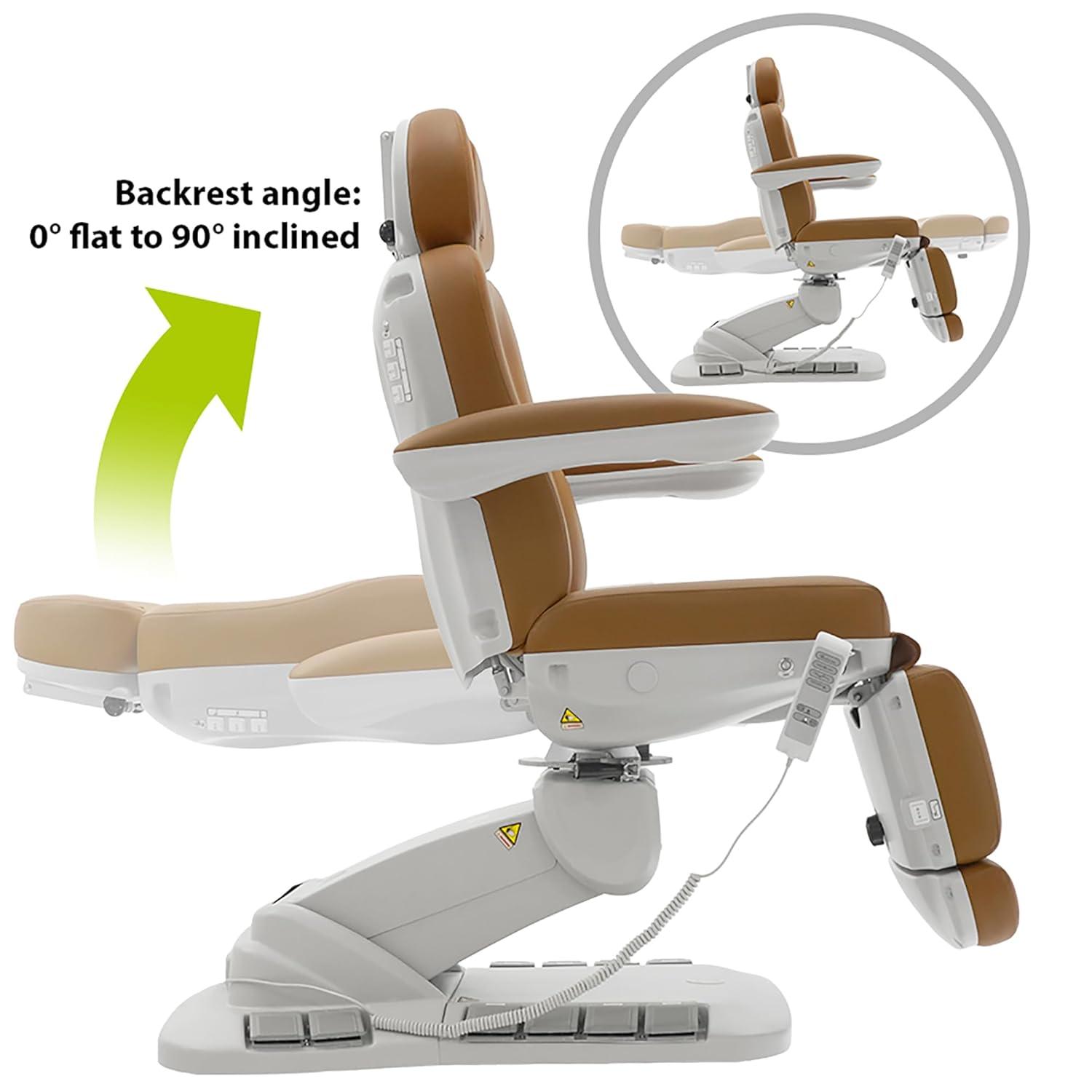 SKINACT Palma Electric Medical Spa Treatment Chair/Table (Camel Orange)