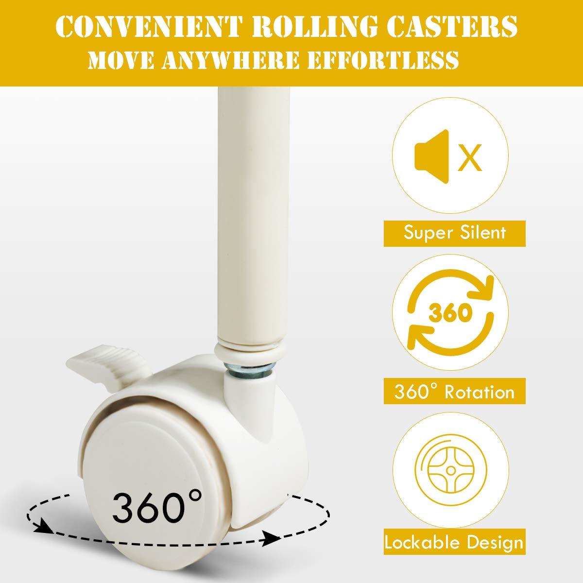 Kadyn Filing Storage Organizer,File Storage Organizer,File Cabinet,4 Drawers Shelves Rolling Storage Cart Rack-Yellow