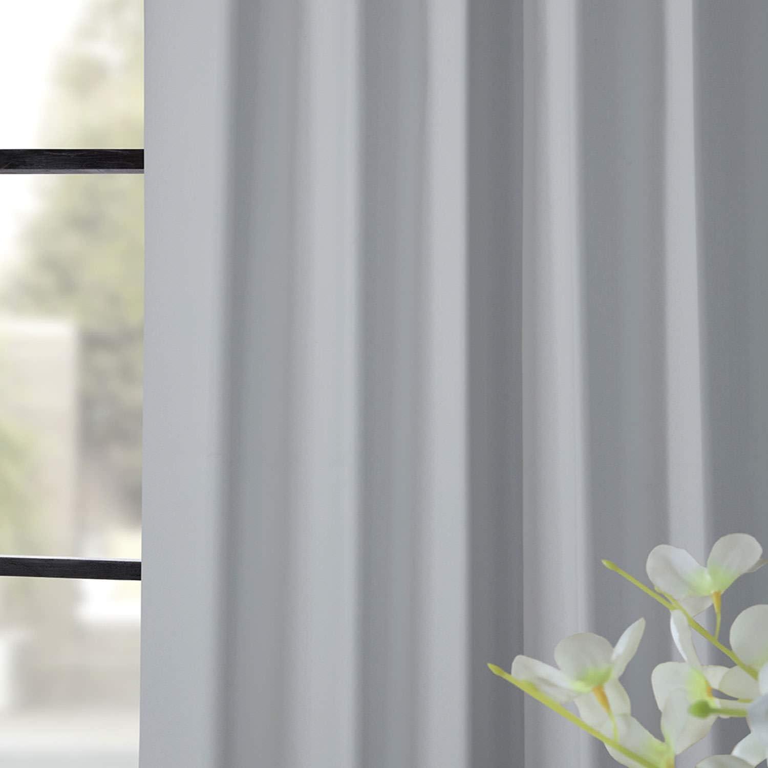 Arctic Grey Blackout Room Darkening Curtain (1 Panel), Arctic Grey, 50W X 96L