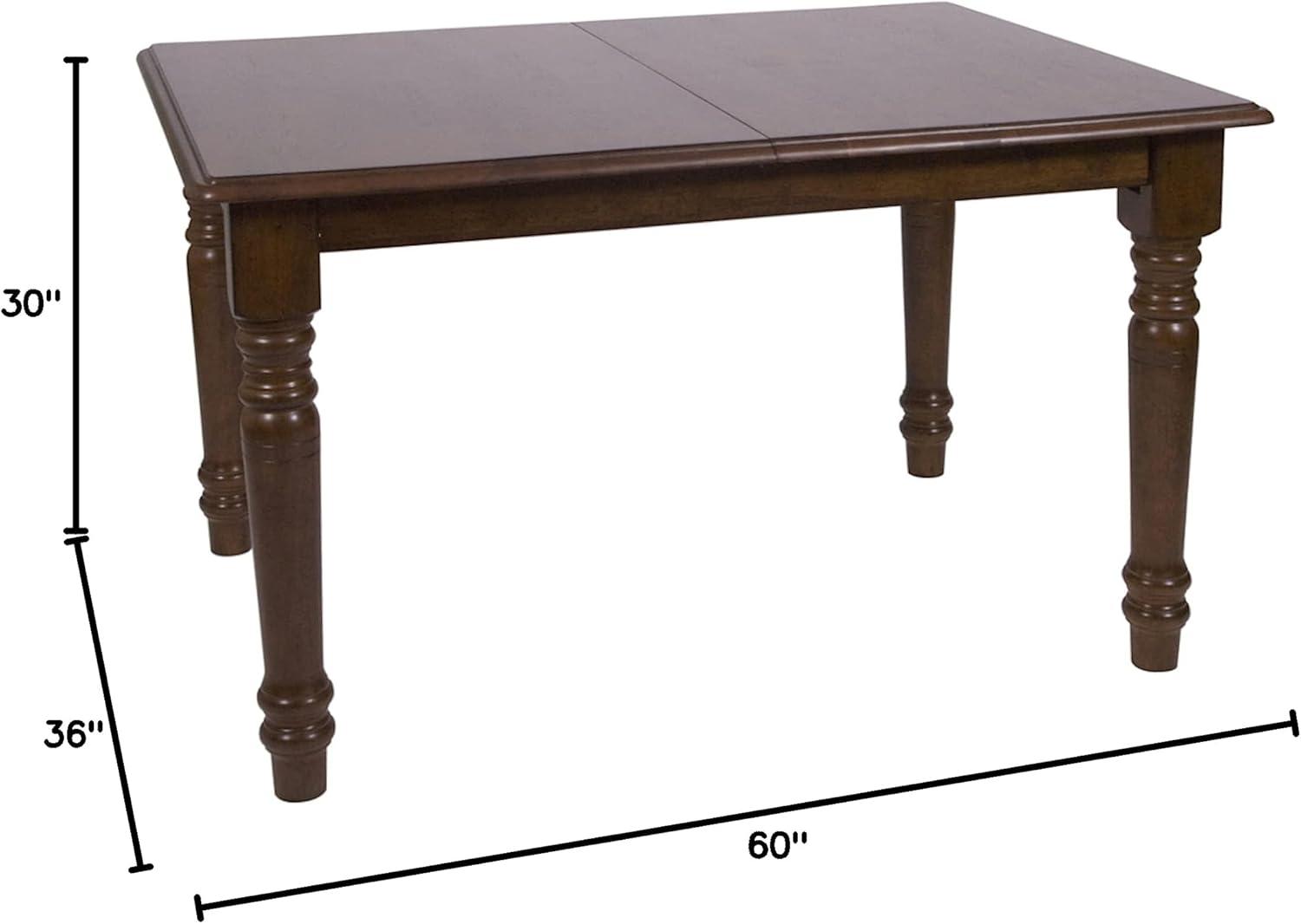 Andrews 60-in Rectangle Extendable Butterfly Leaf Table Chestnut Brown Wood