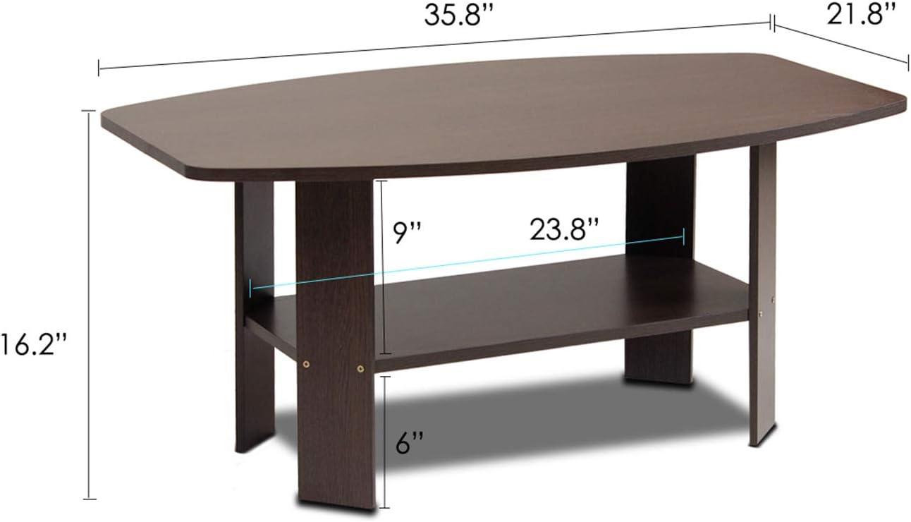 Modern Rectangular Coffee Table in Dark Brown Wood