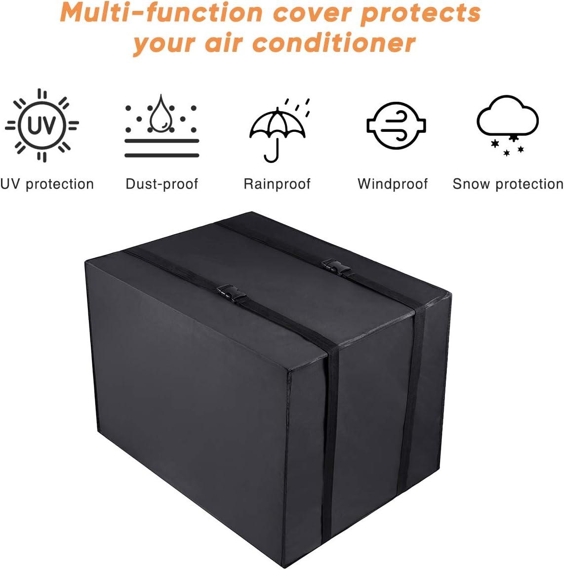 Window Air Conditioner Cover Outdoor, Luxiv Outside Window AC Unit Cover Black Dust-proof Waterproof Outdoor AC Protection Insulation Defender (21Wx16Dx15H)