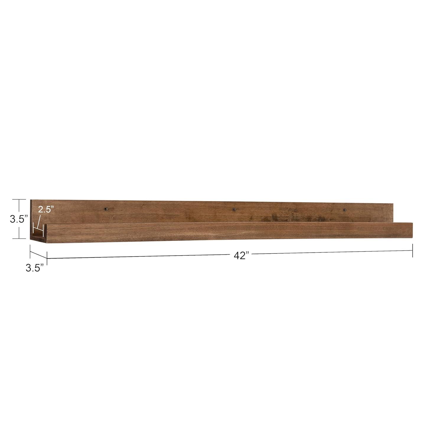 42" Levie Wooden Picture Ledge Wall Shelf Rustic Brown - Kate & Laurel All Things Decor: Modern Display, No Assembly Required