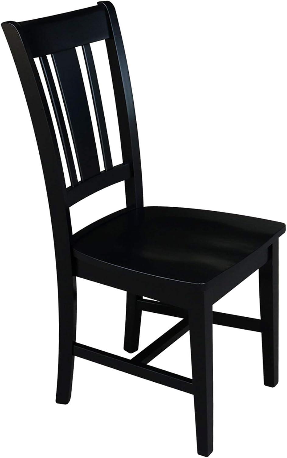 San Remo Elegant Black Solid Hardwood Splatback Dining Chairs (Set of 2)