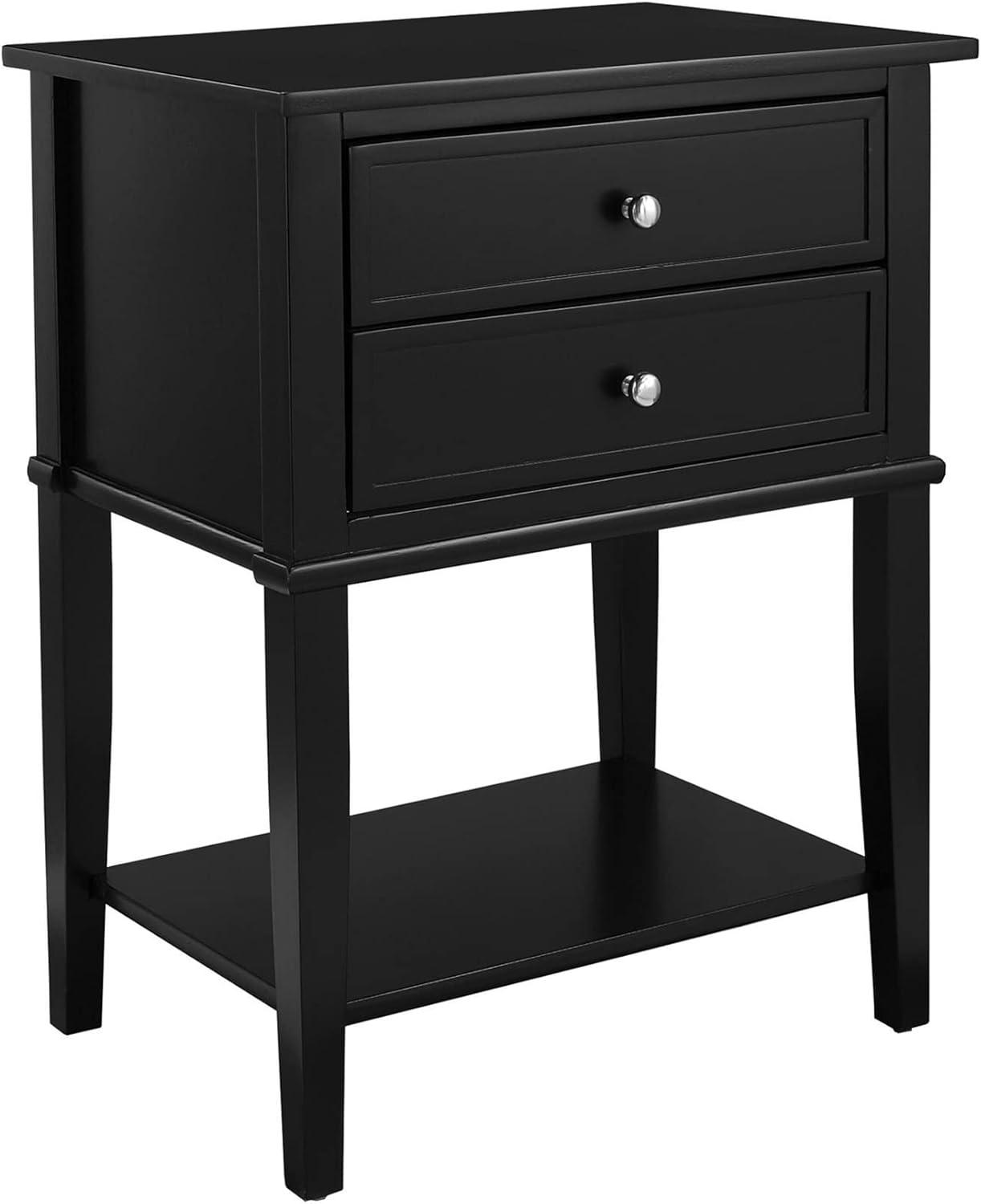 Ameriwood Home Franklin Nightstand Table with 2 Drawers and Lower Shelf