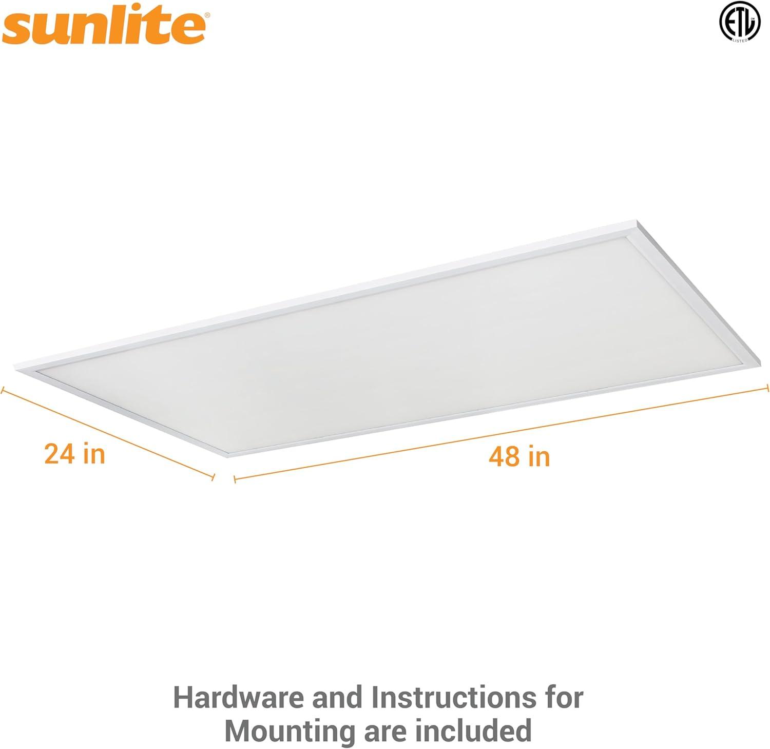 2Pk Sunlite 85380-SU 60w 2X4 LED Flat Panel Fixture White Warm White 3000K