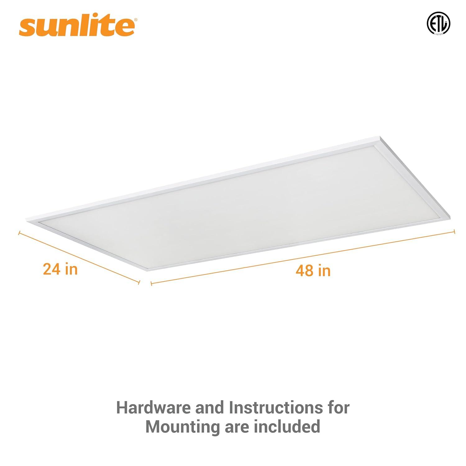 2Pk Sunlite 85380-SU 60w 2X4 LED Flat Panel Fixture White Warm White 3000K