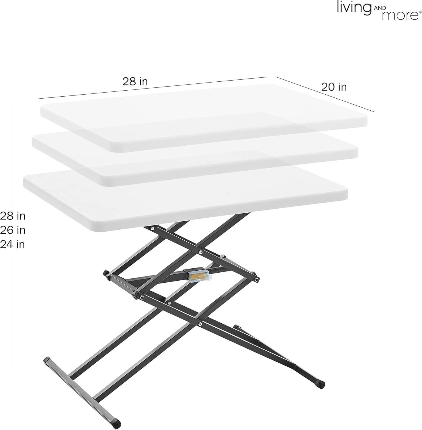 MASMIO 28Inch Height-Adjustable Portable Dinner Table