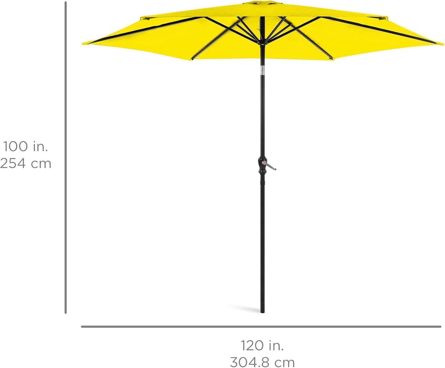 10ft Yellow Steel Market Patio Umbrella with Crank and Tilt