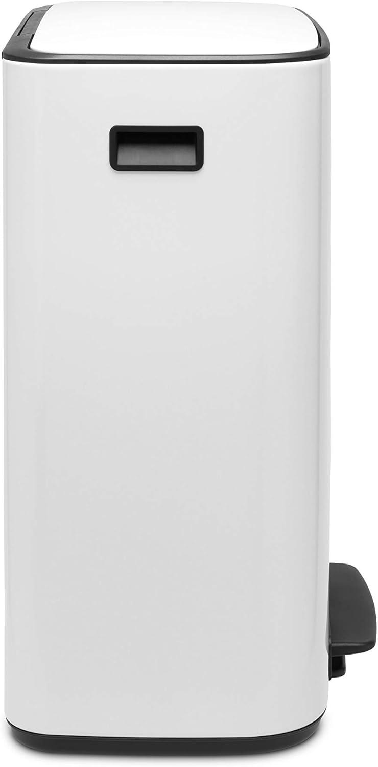 Brabantia Bo Step On Trash Can, White, 16 Gallon