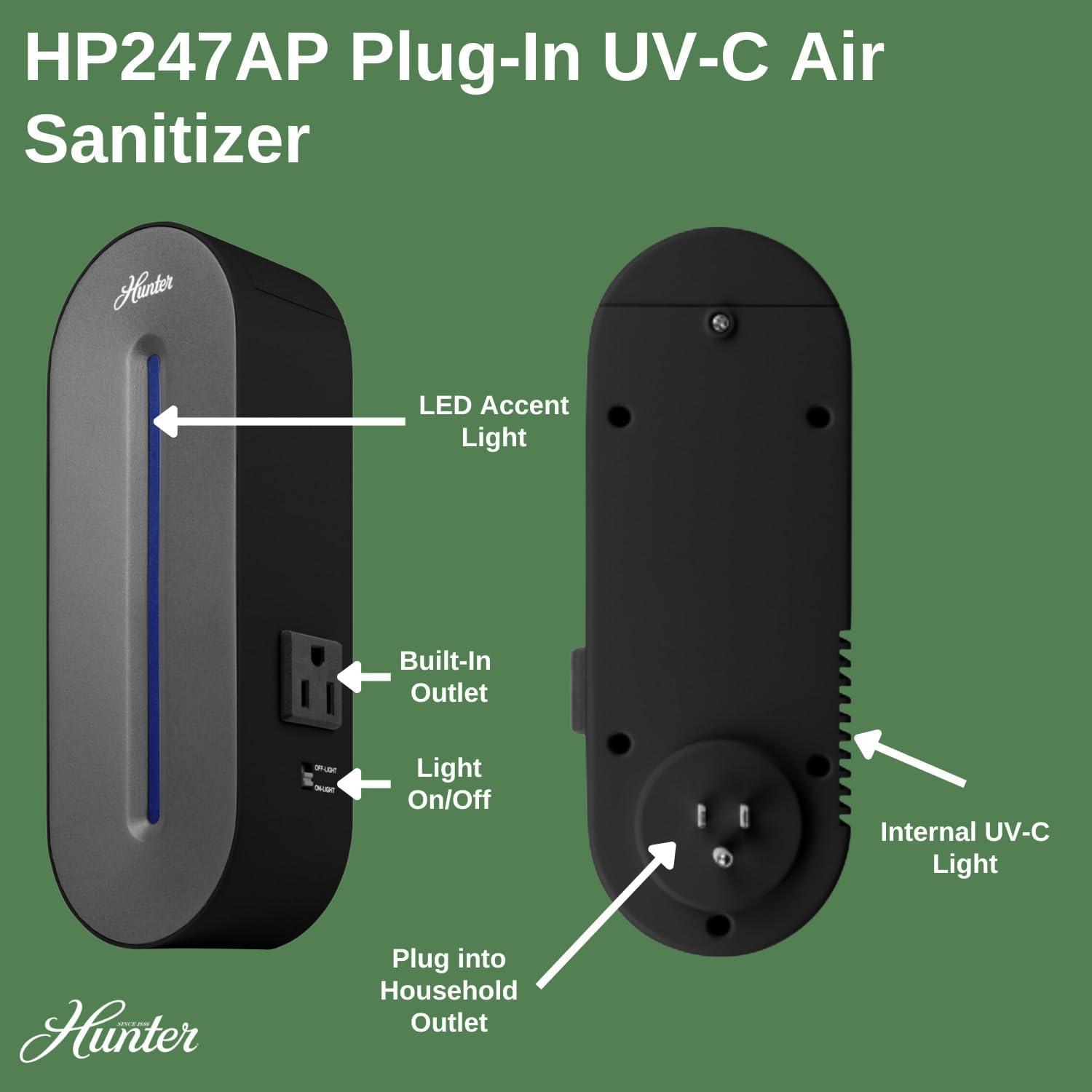 Gray Plug-in UV-C Air Sanitizer with HEPA Filter