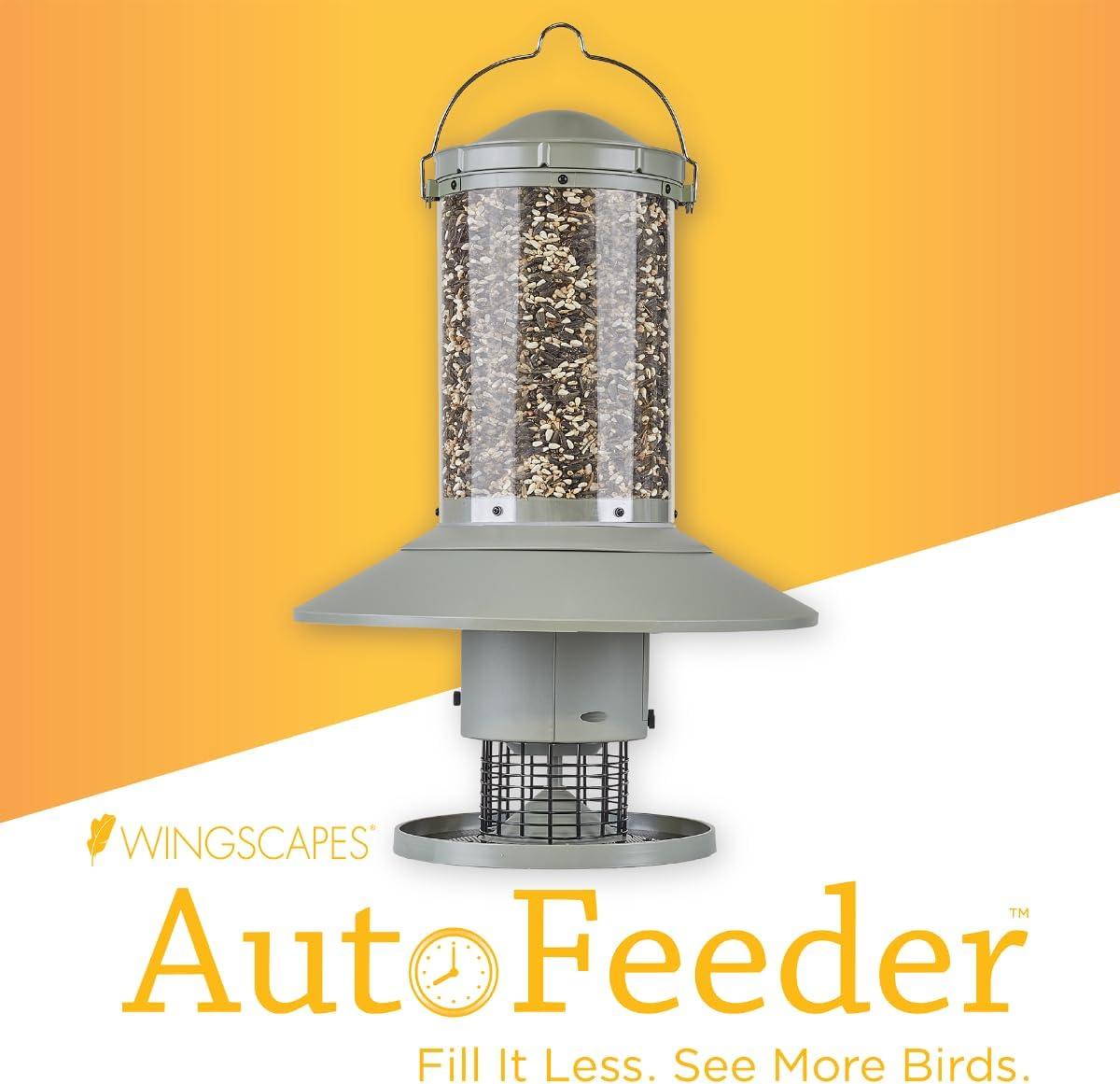 Wingscapes Autofeeder Squirrel-Resistant Bird Feeder with X-Large Capacity and Timer Control Settings, Wisteria Purple