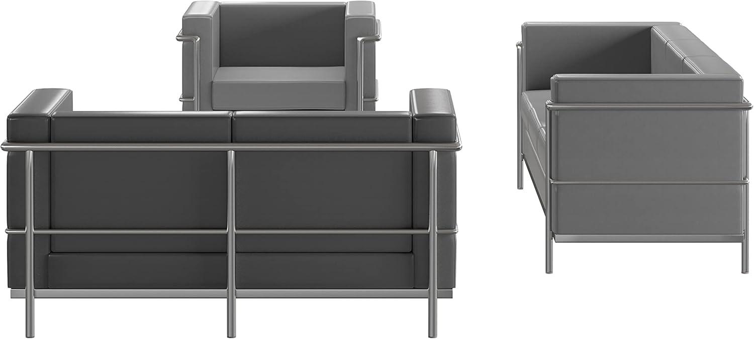 Flash Furniture Hercules Regal Series Contemporary Gray LeatherSoft Chair with Encasing Frame