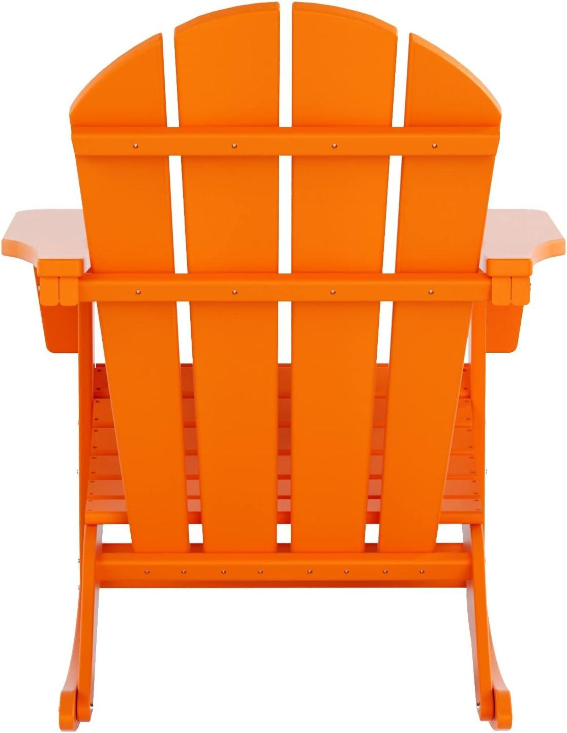 Keller 3 Piece Outdoor Rocking Chair and Table Set in Orange