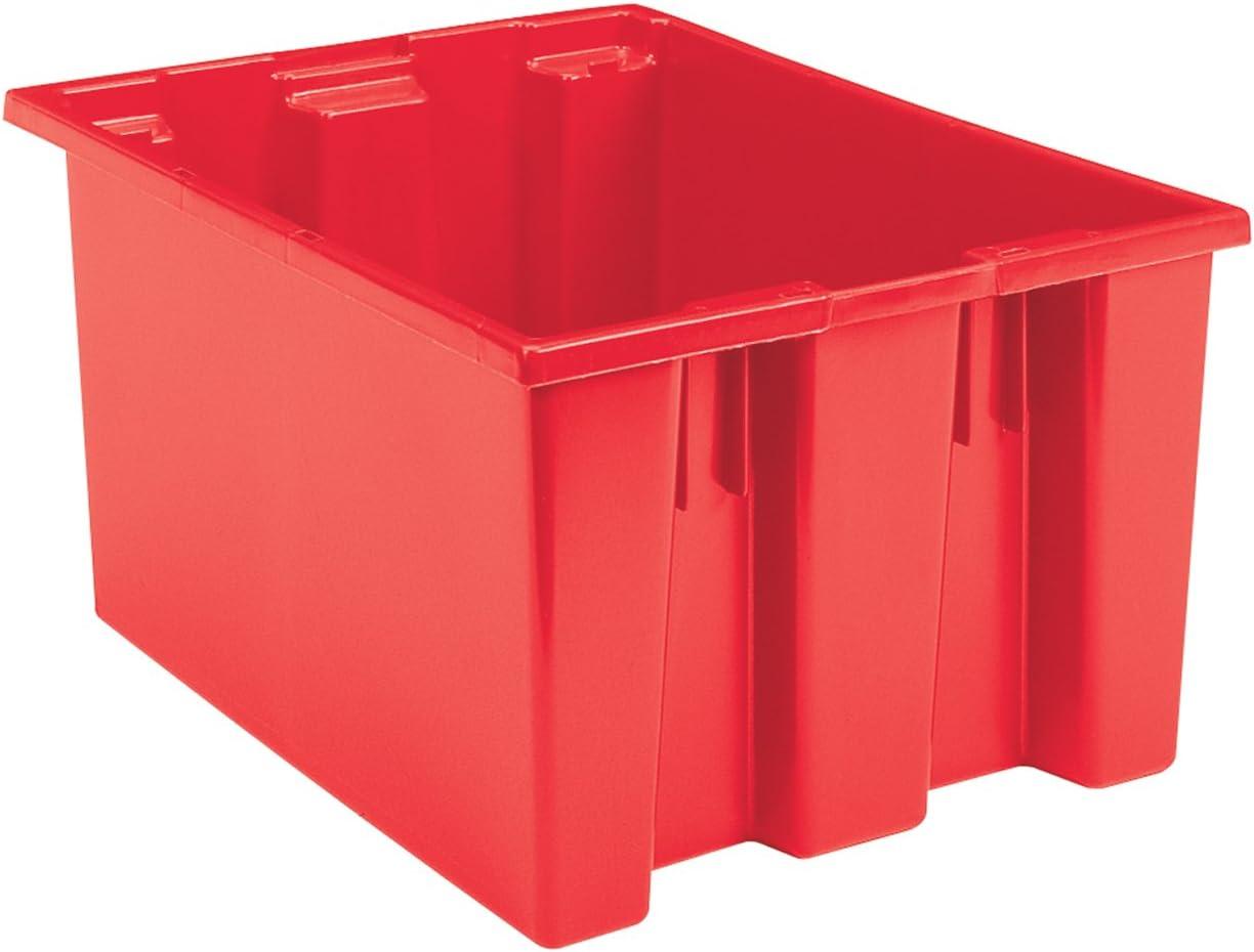 Red High-Density Plastic Nest and Stack Storage Tote