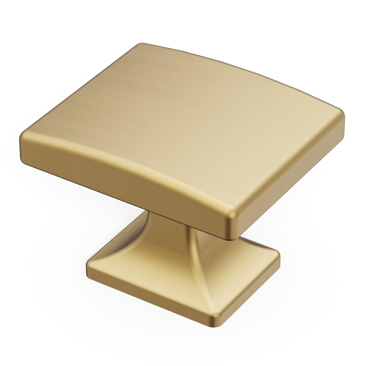 Hickory Hardware Forge Collection Rectangular Knob - 1-7/16" x 1-1/4 " Cabinet Knob Champagne Bronze - Farmhouse Hardware for Drawers & Cabinets (Set of 10)