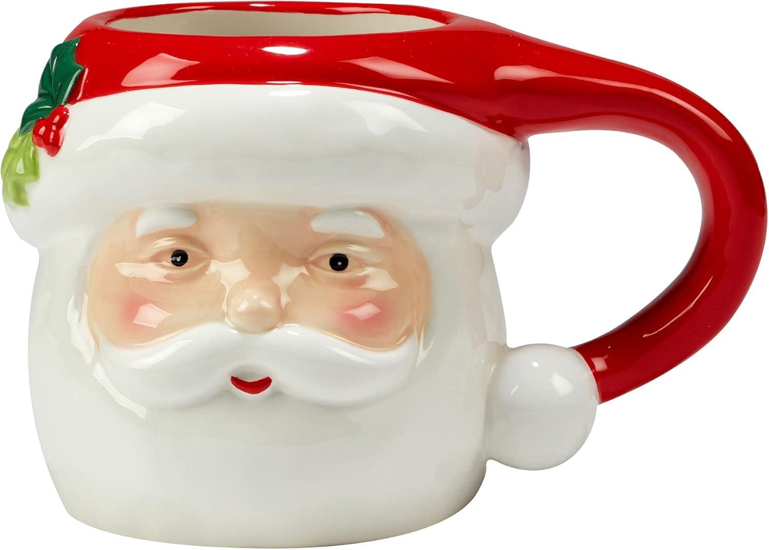 Certified International Certified International 4 Piece Holiday Magic Santa 3-D Mug Set