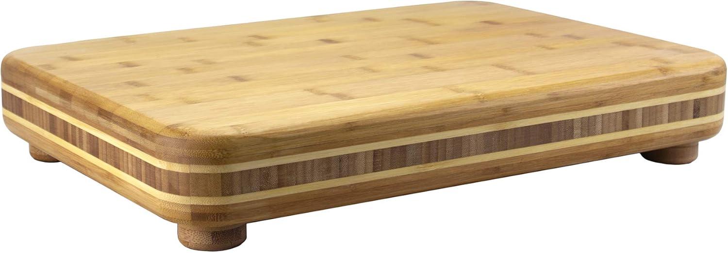 Eco-Friendly Bamboo Footed Chopping Block, 19" x 13.5"