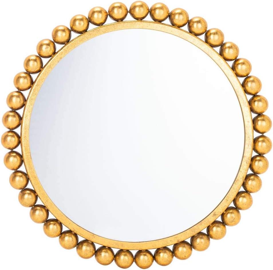 Genna 21'' Round Gold Foil Beaded Mirror