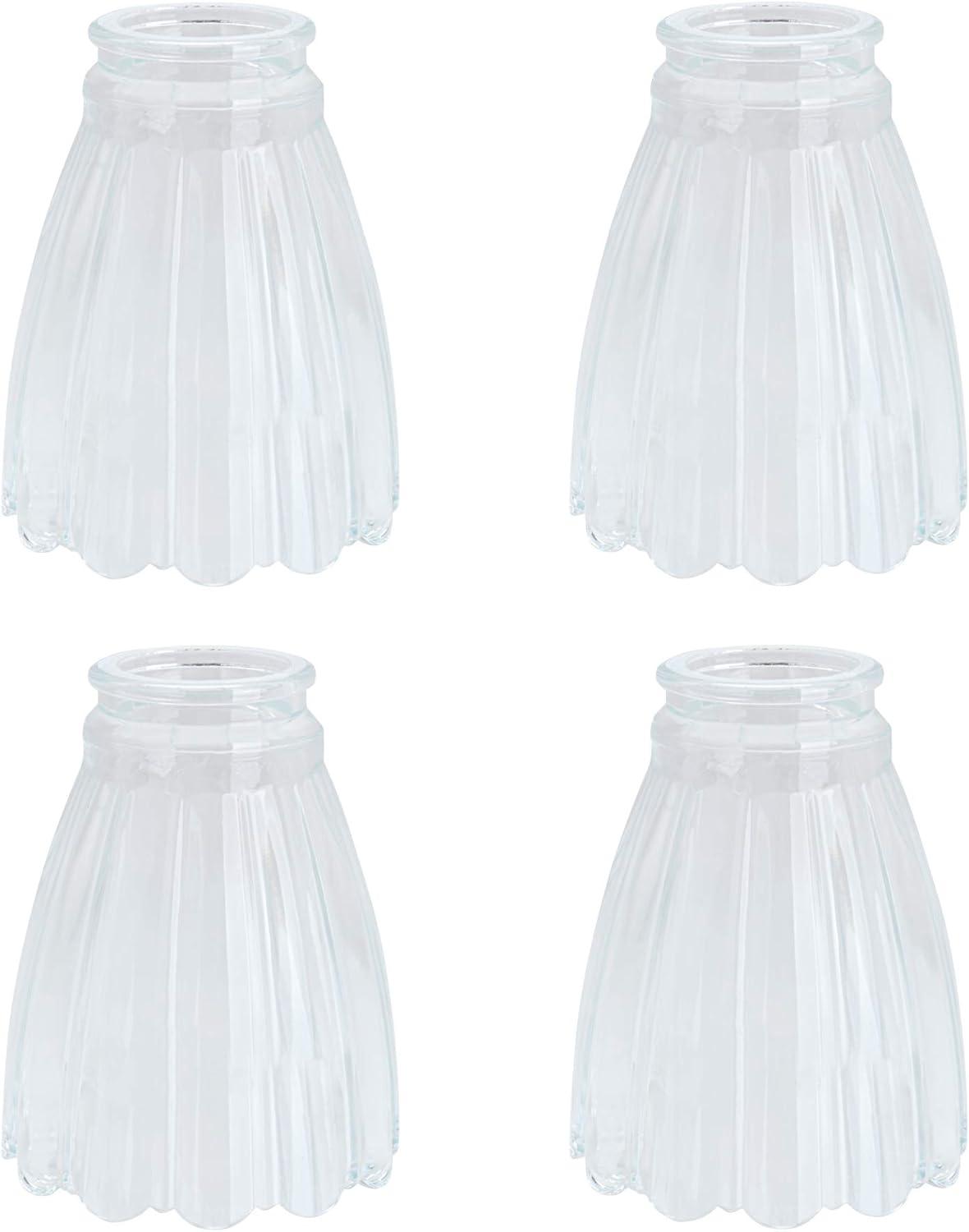 Aspen Creative Corporation 4.875-in x 3.875-in Bowl Clear Textured glass Ceiling fan light shade with 2-1/8-in Fitter (Setscrew Fitter)