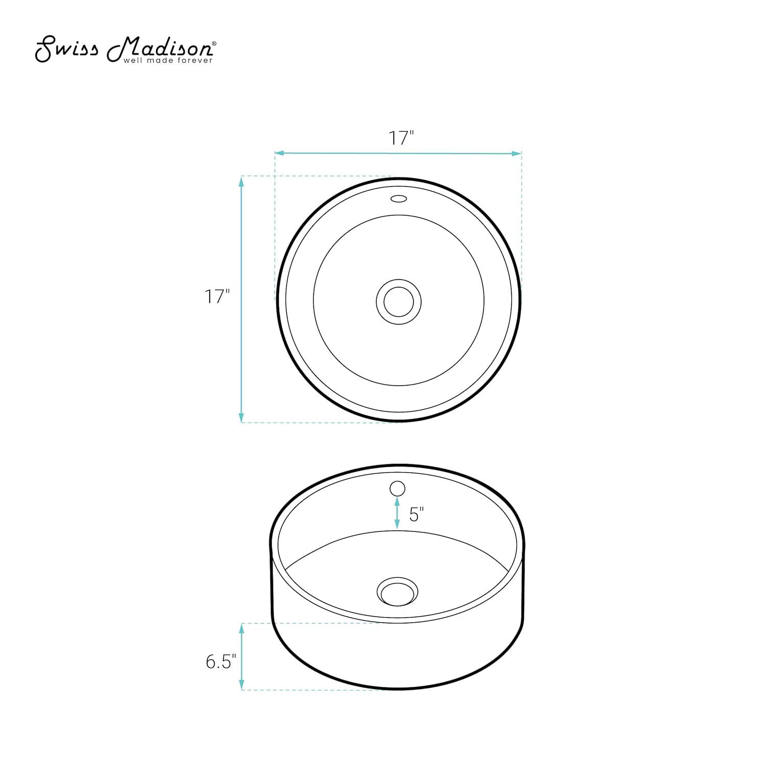 Monaco Round Ceramic Bathroom Vessel Sink