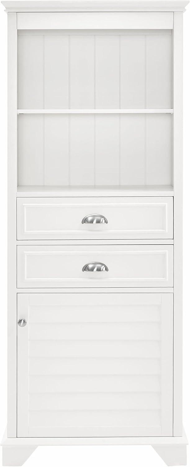 White Tall Bathroom Cabinet with Adjustable Shelving