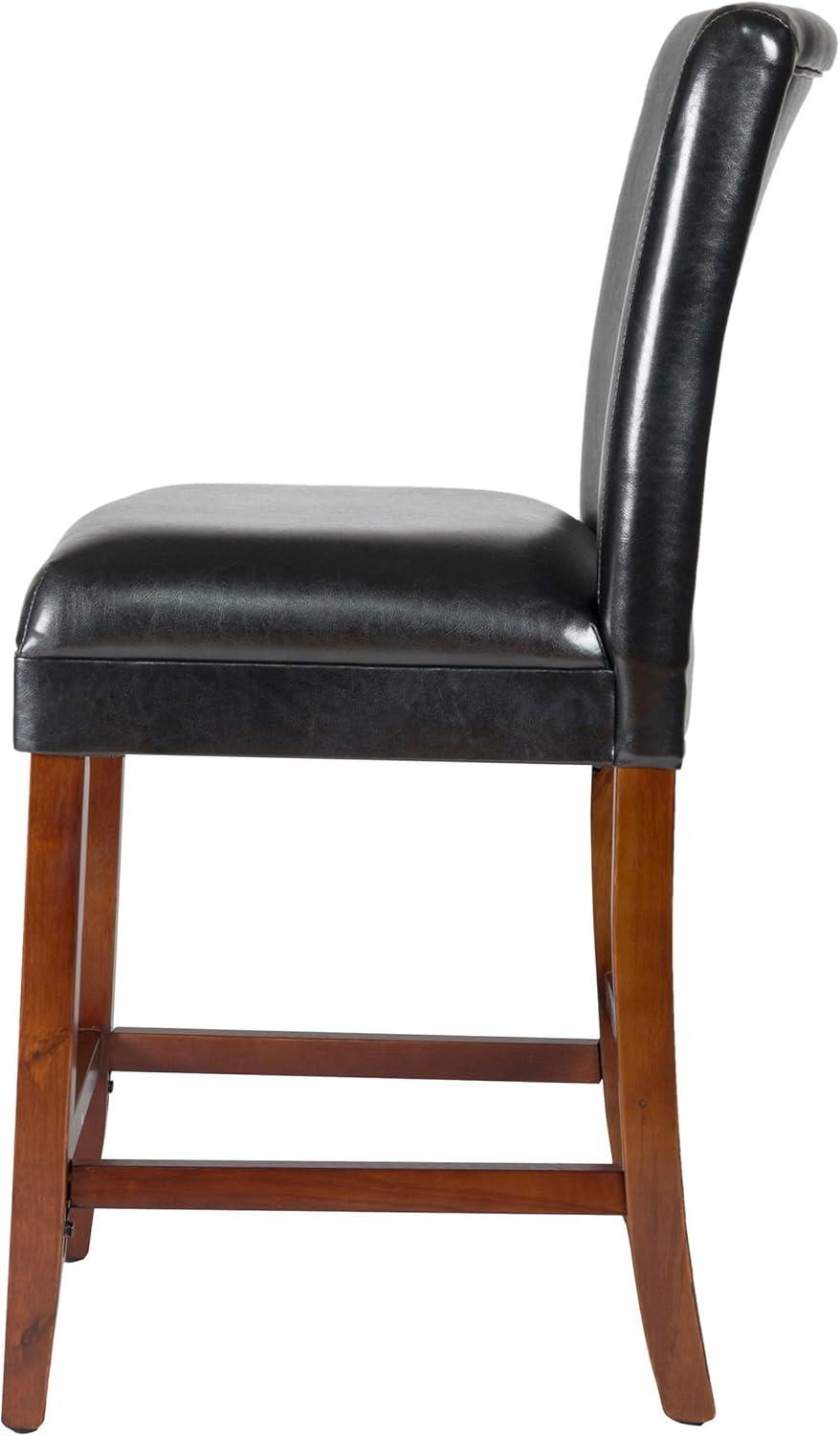 24" Faux Leather Luxury Counter Height Barstool - HomePop