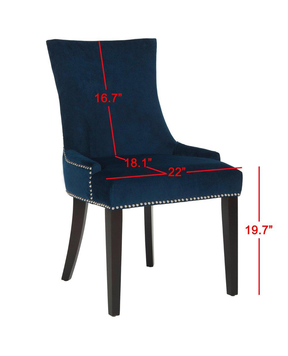 Lester 19"H Dining Chair (Set of 2) - Dark Navy - Safavieh