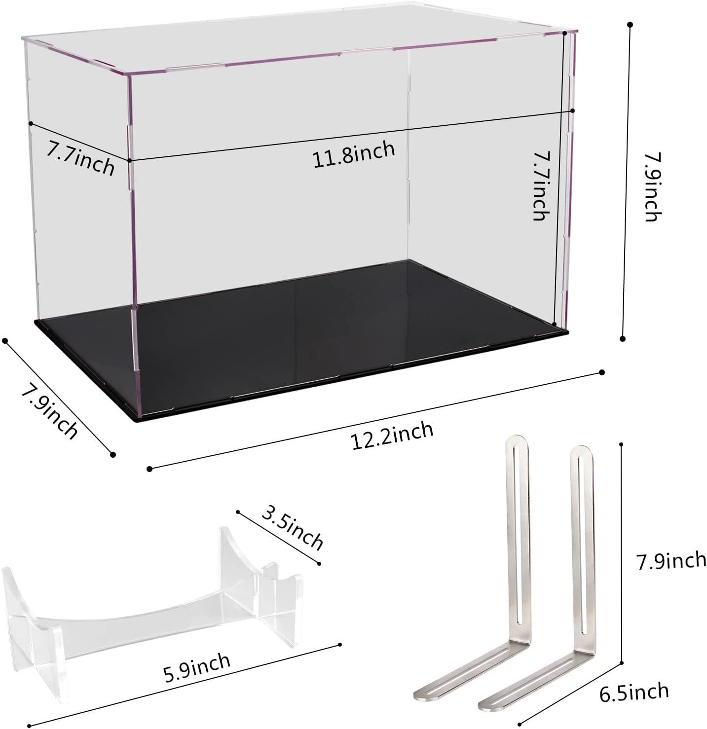 timcorr Acrylic Memorabilia Display Box Case with Brackets Hanger for Football, 11.8" x 7.9" x 7.2"